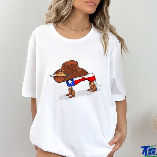 The cowboy dog of Texas flag shirt