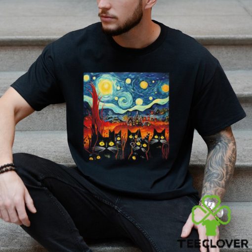 The herd of black cats in the painting by Van Gogh hoodie, sweater, longsleeve, shirt v-neck, t-shirt