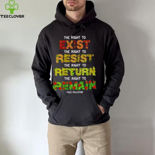 The right to exist resist return remain free palestine hoodie, sweater, longsleeve, shirt v-neck, t-shirt