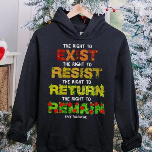 The right to exist resist return remain free palestine hoodie, sweater, longsleeve, shirt v-neck, t-shirt