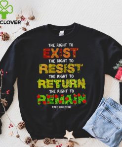 The right to exist resist return remain free palestine hoodie, sweater, longsleeve, shirt v-neck, t-shirt