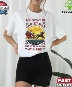 The Spirit of Christmas One Starry Night at a Time Shirt festive holiday design with a magical, starry night theme celebrating the spirit of Christmas
