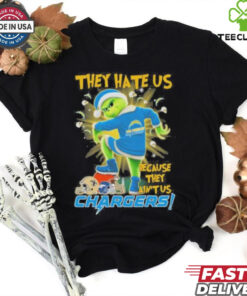 They Hate Us Because They Ain’t Us Grinch X Los Angeles Chargers Stomp On NFL Teams Christmas Shirt