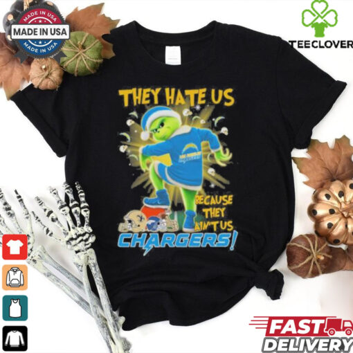 They Hate Us Because They Ain’t Us Grinch X Los Angeles Chargers Stomp On NFL Teams Christmas Shirt