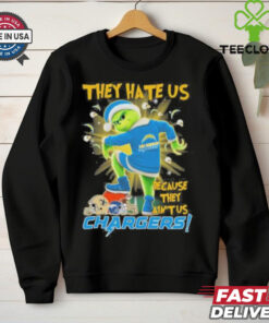 They Hate Us Because They Ain’t Us Grinch X Los Angeles Chargers Stomp On NFL Teams Christmas Shirt