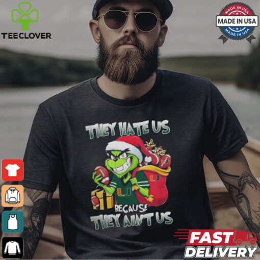 They Hate Us Because They Ain’t Us Grinch X Miami Hurricanes Football Christmas Shirt