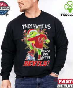 They Hate Us Because They Ain’t Us Grinch X New Jersey Hockey Stomp On Hockey Teams Christmas Shirt