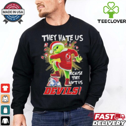 They Hate Us Because They Ain’t Us Grinch X New Jersey Hockey Stomp On Hockey Teams Christmas Shirt