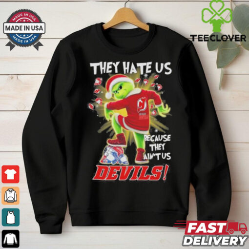 They Hate Us Because They Ain’t Us Grinch X New Jersey Hockey Stomp On Hockey Teams Christmas Shirt