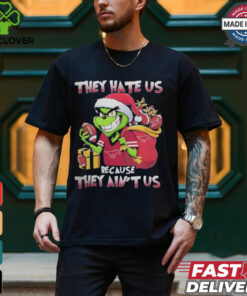 They Hate Us Because They Ain’t Us Grinch X SMU Mustangs Football Christmas Shirt