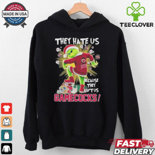 They Hate Us Because They Ain’t Us Grinch X South Carolina Gamecocks Stomp On College Teams Christmas Shirt