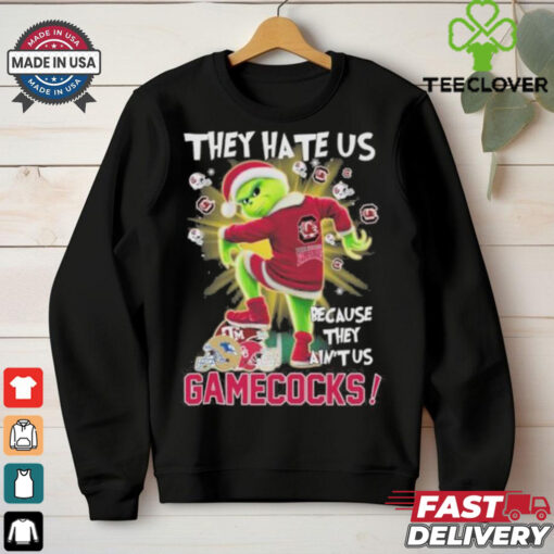 They Hate Us Because They Ain’t Us Grinch X South Carolina Gamecocks Stomp On College Teams Christmas Shirt
