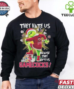 They Hate Us Because They Ain’t Us Grinch X South Carolina Gamecocks Stomp On College Teams Christmas Shirt
