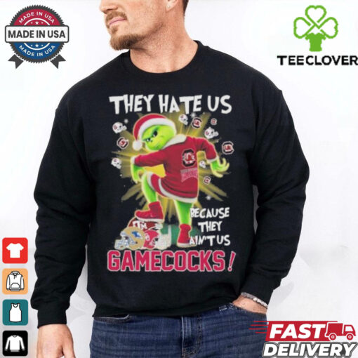 They Hate Us Because They Ain’t Us Grinch X South Carolina Gamecocks Stomp On College Teams Christmas Shirt