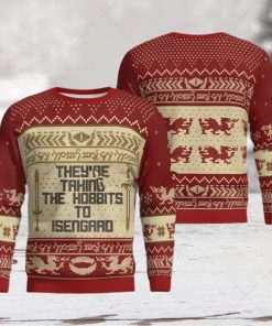 They re Taking The Hobbits To Isengard LOTR Funny Ugly Christmas Knitted Sweater