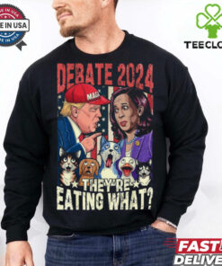 TheyRe Eating What Funny Debate Election 2024 Pets Dog Cat T Shirt
