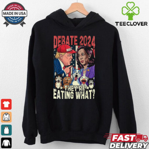 TheyRe Eating What Funny Debate Election 2024 Pets Dog Cat T Shirt