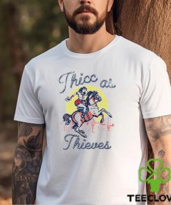 Thicc as Thieves women riding horse shirt