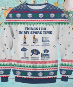 Thing I Do In My Spare Time Busch Light Ugly Christmas Sweater