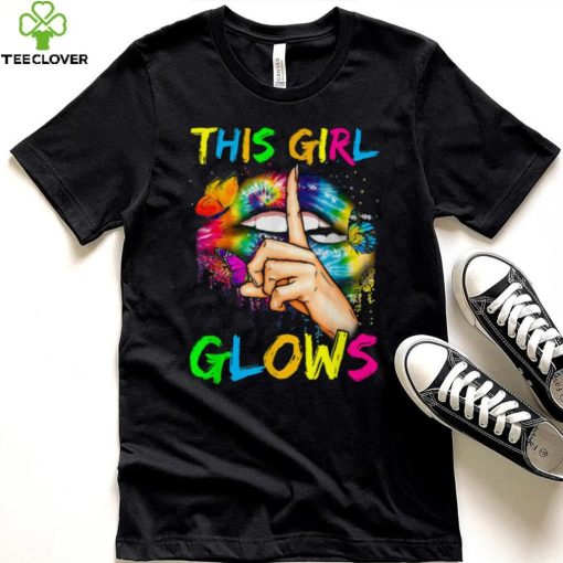 This Girl Glows Retro 80’s Party Women’s Lips Shirt