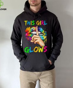 This Girl Glows Retro 80’s Party Women’s Lips Shirt