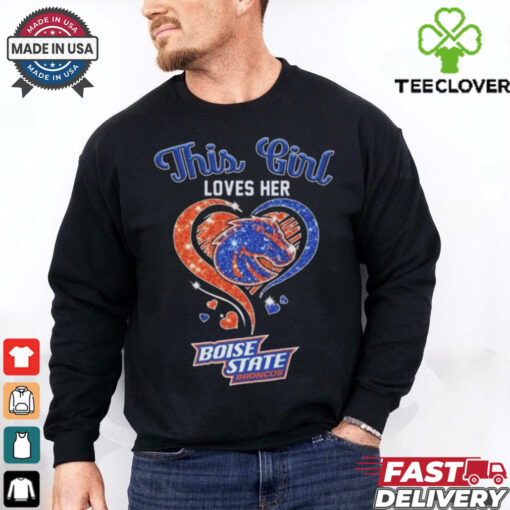 This Girl Loves Her Boise State Broncos Diamond Heart 2024 Shirt