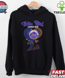 This Girl Loves Her New York Mets Baseball Diamond Heart 2024 T Shirt Black