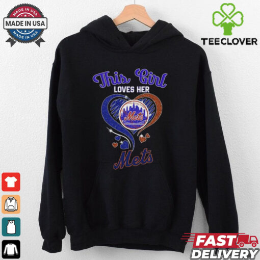 This Girl Loves Her New York Mets Baseball Diamond Heart 2024 T Shirt Black