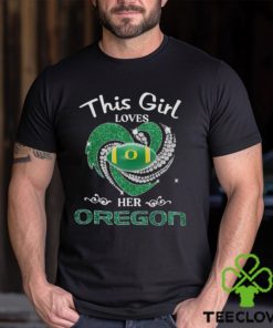 This Girl Loves Her Oregon Duck Logo Heart Diamond 2023 Shirt