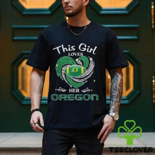 This Girl Loves Her Oregon Duck Logo Heart Diamond 2023 Shirt