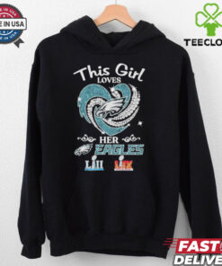 This Girl Loves Her Philadelphia Eagles Philly Super Bowl LII LIX Diamond Heart T shirts