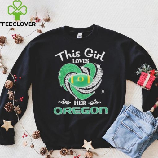 This Girl loves her Oregon Duck heart diamond hoodie, sweater, longsleeve, shirt v-neck, t-shirt