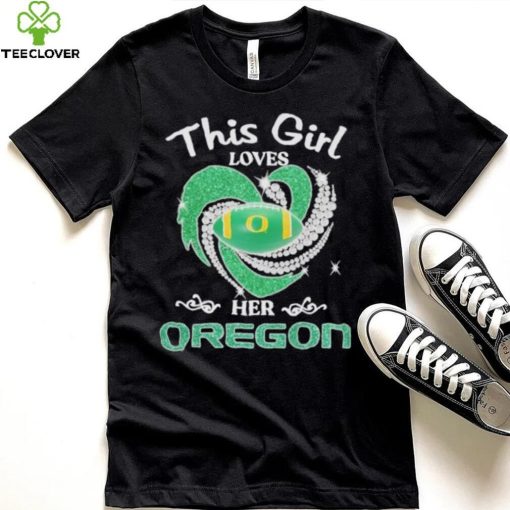 This Girl loves her Oregon Duck heart diamond hoodie, sweater, longsleeve, shirt v-neck, t-shirt