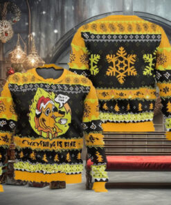 This Is Fine Meme Ugly Christmas Sweater