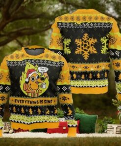 This Is Fine Meme Ugly Christmas Sweater
