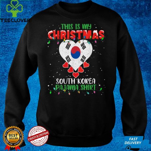 This Is My Christmas Lights Love South Korea Flag Pajama T Shirt tee