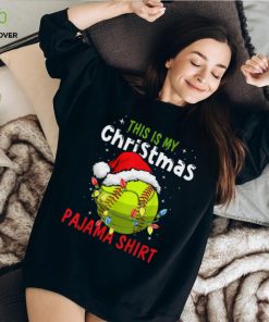 This Is My Christmas Pajama Shirt   Funny Christmas Softball Classic T Shirt