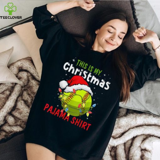 This Is My Christmas Pajama Shirt   Funny Christmas Softball Classic T Shirt