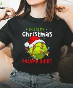 This Is My Christmas Pajama Shirt Funny Christmas Softball Classic T Shirt
