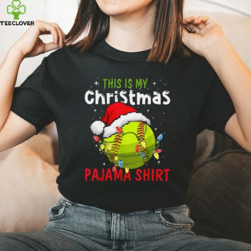 This Is My Christmas Pajama Shirt   Funny Christmas Softball Classic T Shirt