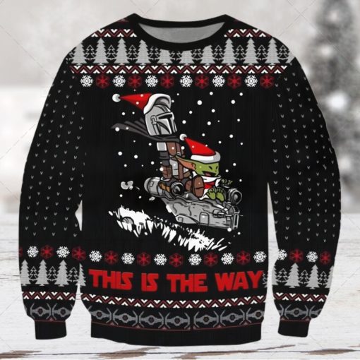 This Is The Way Baby Yoda Christmas Star Wars Ugly Xmas Wool Knitted Sweater