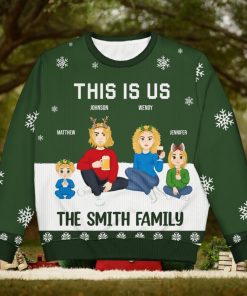 This Is Us   Christmas Gift For Family   Personalized Unisex Ugly Sweater