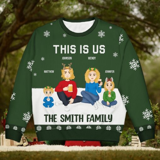 This Is Us   Christmas Gift For Family   Personalized Unisex Ugly Sweater