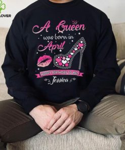 This Queen was Born in April Birthday Shirts for Women T Shirt, Multicolored