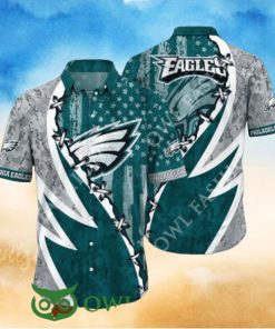 This Summer NFL Philadelphia Eagles American Flag Print Hawaiian Shirt 2024