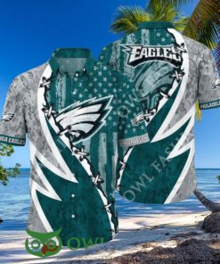 This Summer NFL Philadelphia Eagles American Flag Print Hawaiian Shirt 2024