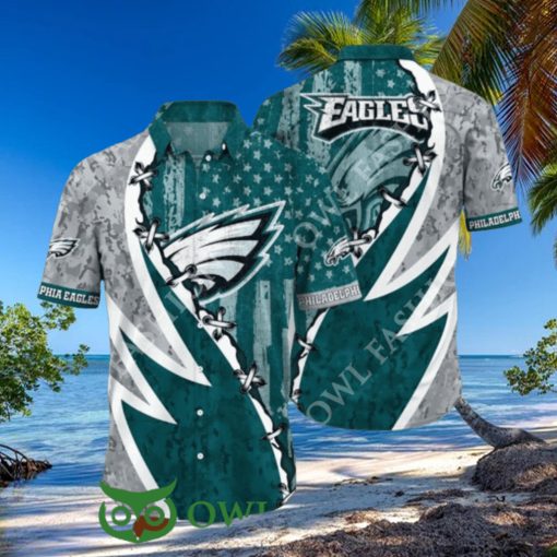 This Summer NFL Philadelphia Eagles American Flag Print Hawaiian Shirt 2024