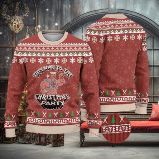 This Way To The Christmas Party He Man Christmas Ugly Sweater He Man Christmas Sweater