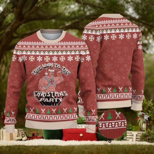 This Way To The Christmas Party He Man Christmas Ugly Sweater He Man Christmas Sweater