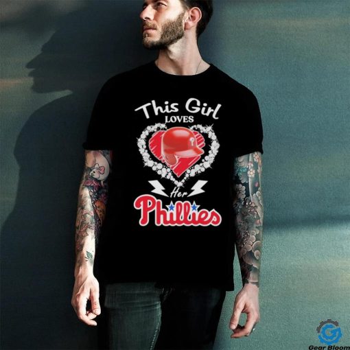 This girl love her Philadelphia Phillies helmet shirt